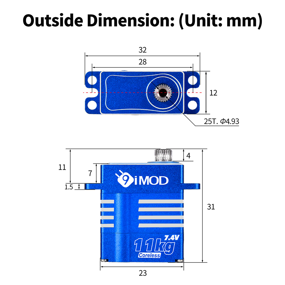 9IMOD Digital Micro Servo 11KG - đánh giá và giá Rc Helicopter Servo